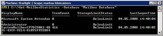 User administration in Exchange 2007 using Powershell Picture 13