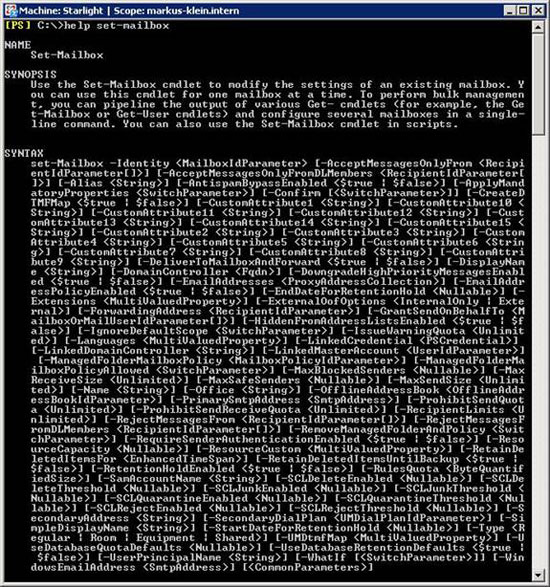 User administration in Exchange 2007 using Powershell Picture 6
