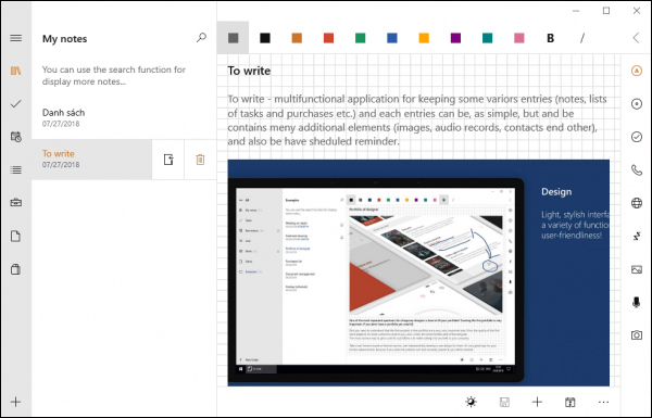 Using application notes To write on Windows 10 Picture 3