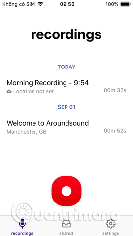 Using Aroundsound records audio on the phone Picture 10