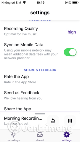 Using Aroundsound records audio on the phone Picture 16