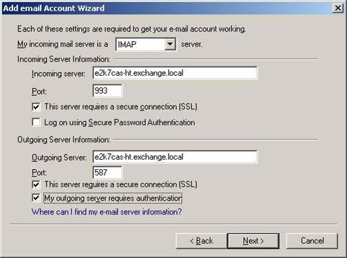Using POP3 and IMAP4 to access Exchange 2007 (Part 1) Picture 7