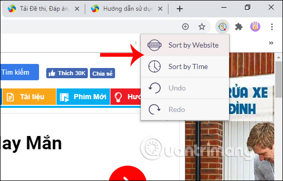 Using Sortify groups tabs of the same domain on Chrome Picture 2