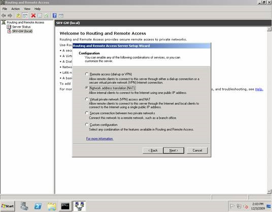 Настройка nat windows server 2008