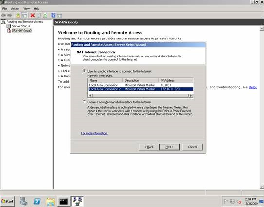 Настройка nat windows server 2008