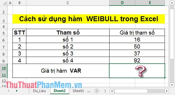 VAR function - The function of estimating variance based on a sample in Excel Picture 2