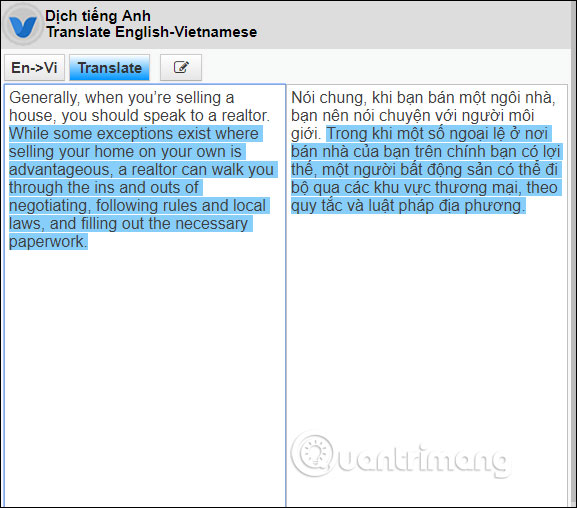 VIKI usage Translator translated English Vietnamese online Picture 6