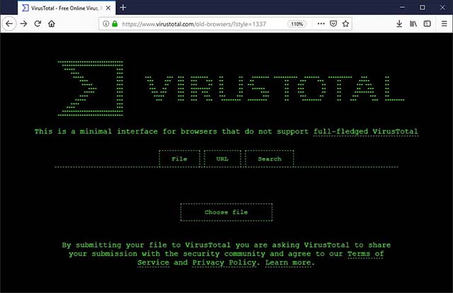 VirusTotal appears in a unique nostalgic interface Picture 4