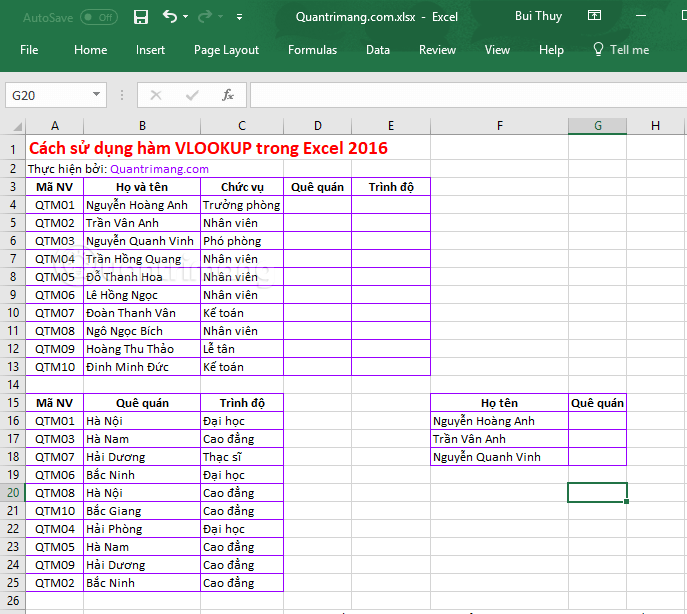 VLOOKUP function to use and specific examples Picture 6