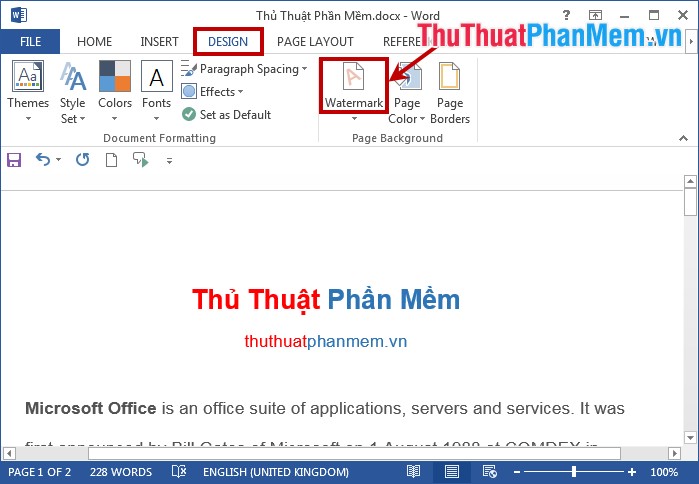 Watermark to Word file - Add Watermark to Doc file Picture 2