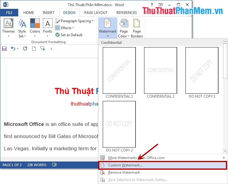 Watermark to Word file - Add Watermark to Doc file Picture 3