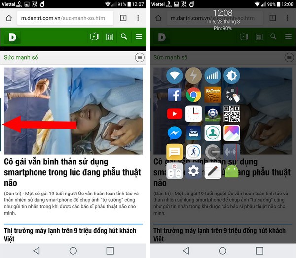 Ways to control large screen smartphones with one hand Picture 5
