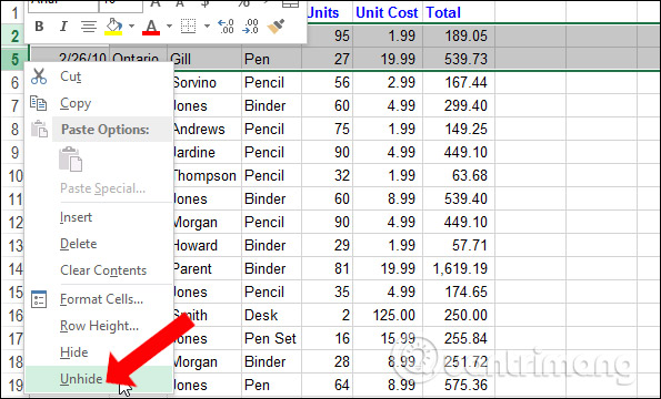 Ways to hide data on Excel Picture 23