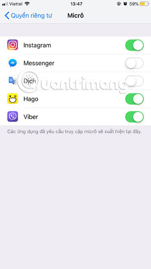 Ways to prevent applications from accessing the microphone on the iPhone Picture 7