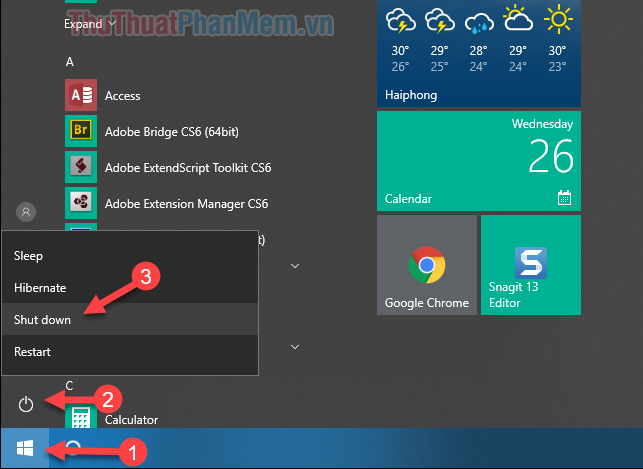 Ways to turn off the computer on Windows 10, Windows 7 Picture 2