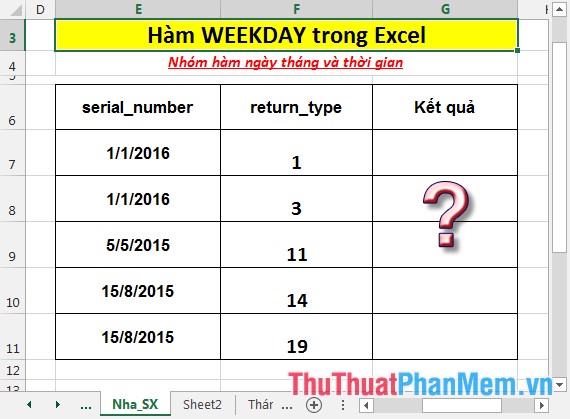 WEEKDAY function - The function returns the weekday of a corresponding date in Excel Picture 2