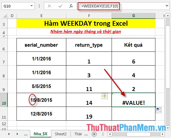 WEEKDAY function - The function returns the weekday of a corresponding date in Excel Picture 6