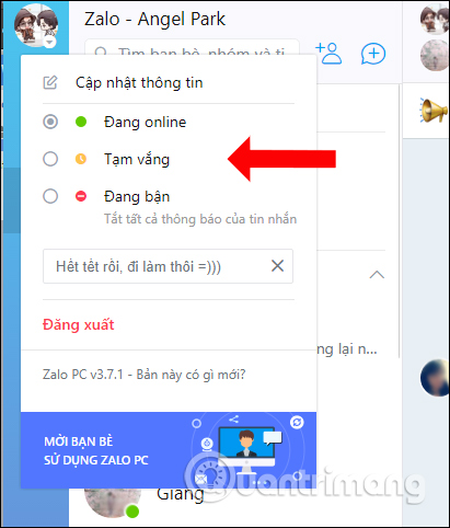 What are the new features in the new version of Zalo? Picture 7