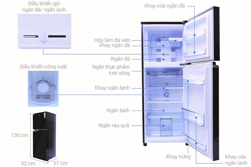 What are the sizes of mini refrigerators, 2 wings, side by side ... of Panasonic, Sharp, Samsung, Toshiba, Hitachi, LG? Picture 10