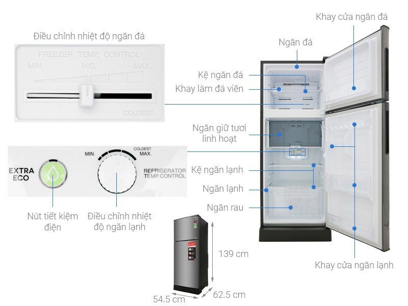 What are the sizes of mini refrigerators, 2 wings, side by side ... of Panasonic, Sharp, Samsung, Toshiba, Hitachi, LG? Picture 24