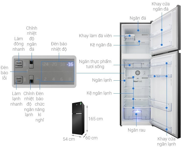 What are the sizes of mini refrigerators, 2 wings, side by side ... of Panasonic, Sharp, Samsung, Toshiba, Hitachi, LG? Picture 33