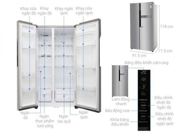 What are the sizes of mini refrigerators, 2 wings, side by side ... of Panasonic, Sharp, Samsung, Toshiba, Hitachi, LG? Picture 43