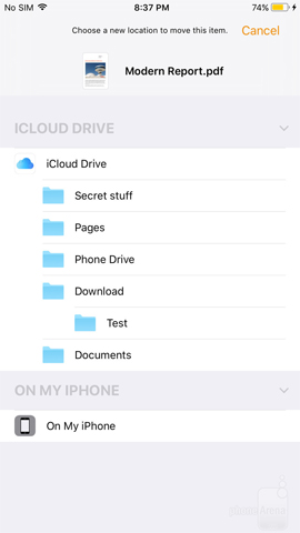 What can the iOS 11 file manager application do? Picture 8