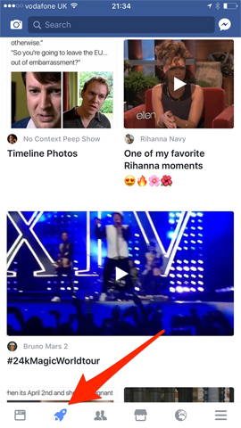 What does the missile icon on the Facebook application mean? Picture 2