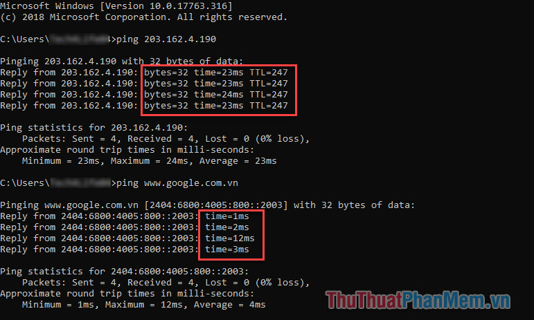 What is a ping? Ping instructions to test the network and explain the parameters Picture 4