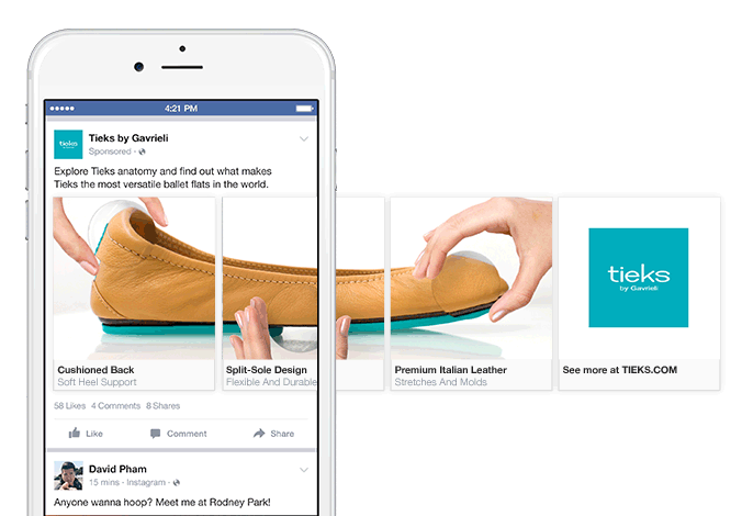 What is a revolving ad on Facebook? How does the image and video size fit? Picture 1