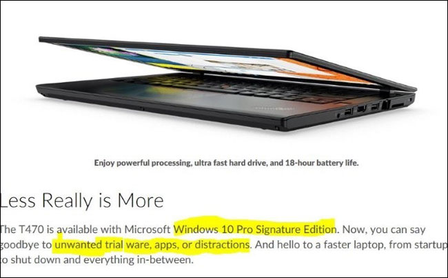 What is special about Windows 10 Signature? Picture 1