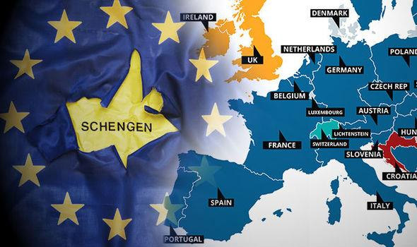 What is the Schengen area and how much water is there? Picture 1