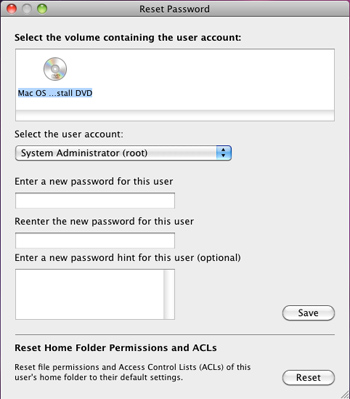 forgot password for mac installer