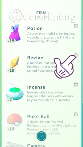 What will you do when you report Your Bag is Full when accepting items in Pokemon Go? Picture 10