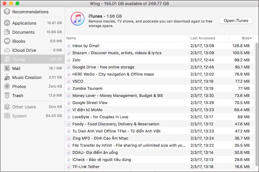 Which items need attention when cleaning up memory on macOS? Picture 4