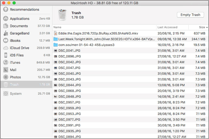 Which items need attention when cleaning up memory on macOS? Picture 5