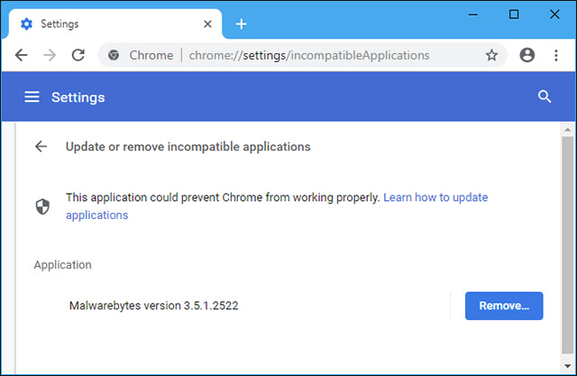 Why does Chrome ask users to update or delete incompatible applications? Picture 4