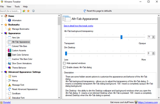 Winaero Tweaker, a tool that fully personalizes Windows 10 Spring Creators Picture 5
