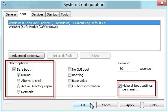 Windows 8: Start Safe Mode Picture 7