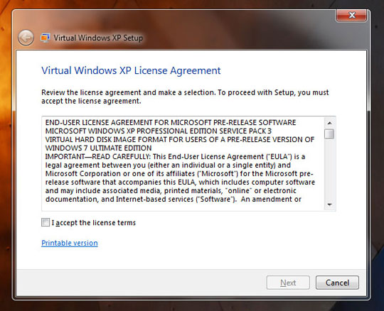 Windows XP mode on Windows 7 Picture 2