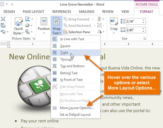 Word 2013 Complete Guide (Part 15): Insert Images and Text Wrapping functions Picture 16