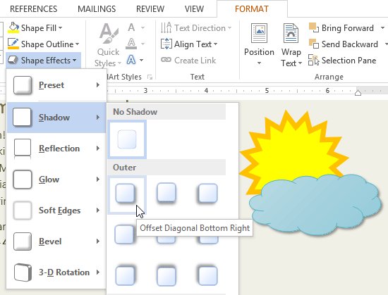 how to add outline text effect in word 2013