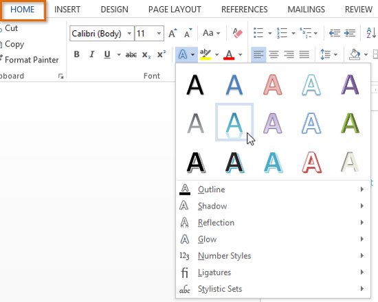 insert text into word 2013