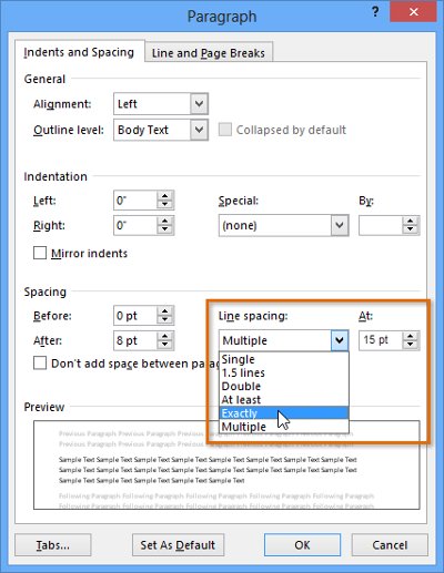 how to do single and double spacing between lines in word