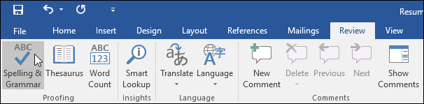 Word 2016 full guide (Part 23): How to check spelling and grammar Picture 1