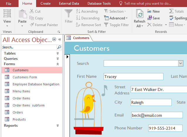 Work with data in Access 2016 Picture 25