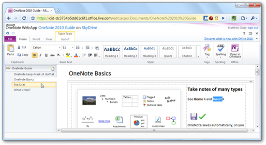 Work with OneNote 2010 Picture 3