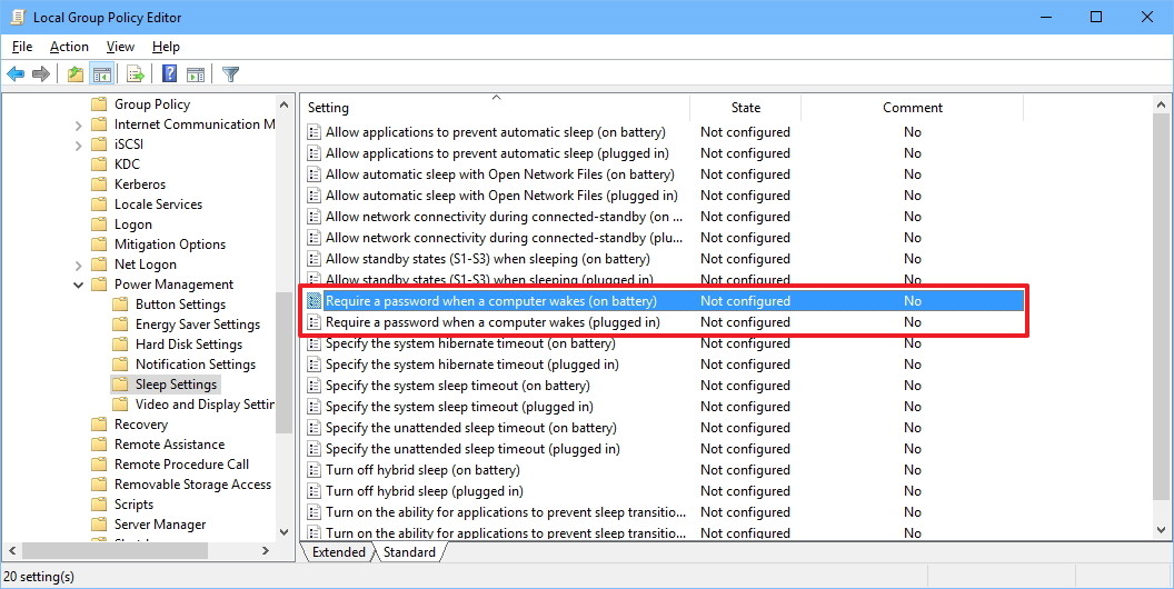 Your computer requires entering a password after starting from Sleep mode, this is a fix Picture 3