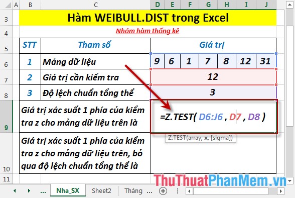 Z.TEST function - The function returns one-sided value of the z test in Excel Picture 3