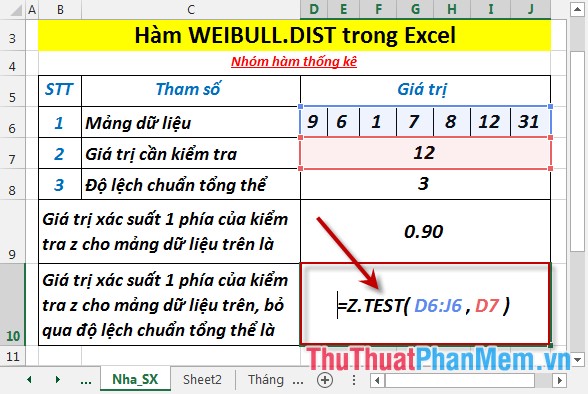 Z.TEST function - The function returns one-sided value of the z test in Excel Picture 5
